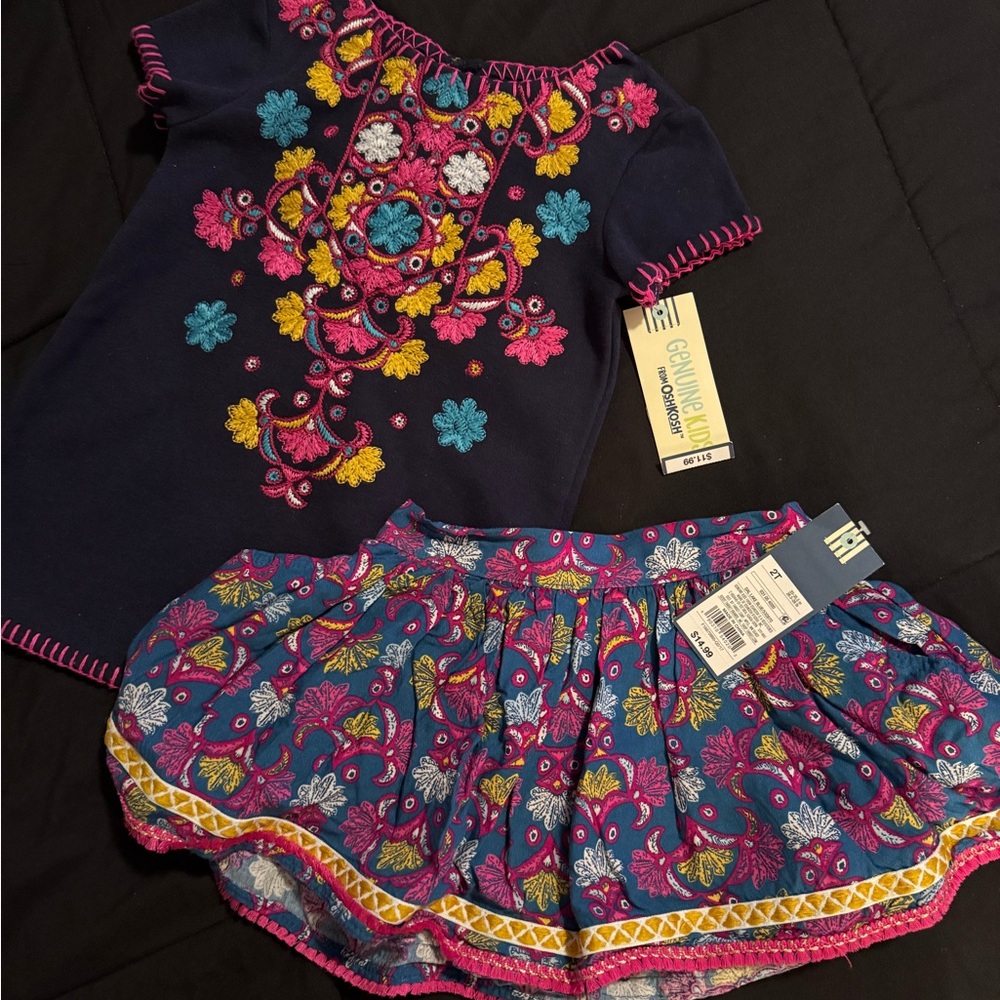 Genuine Merchandise Blue and Pink Matching Skirt Set